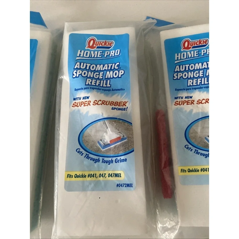 Quickie Home-Pro Automatic Sponge 3 Mop Refills Fits Mop #041 and #047 #0472